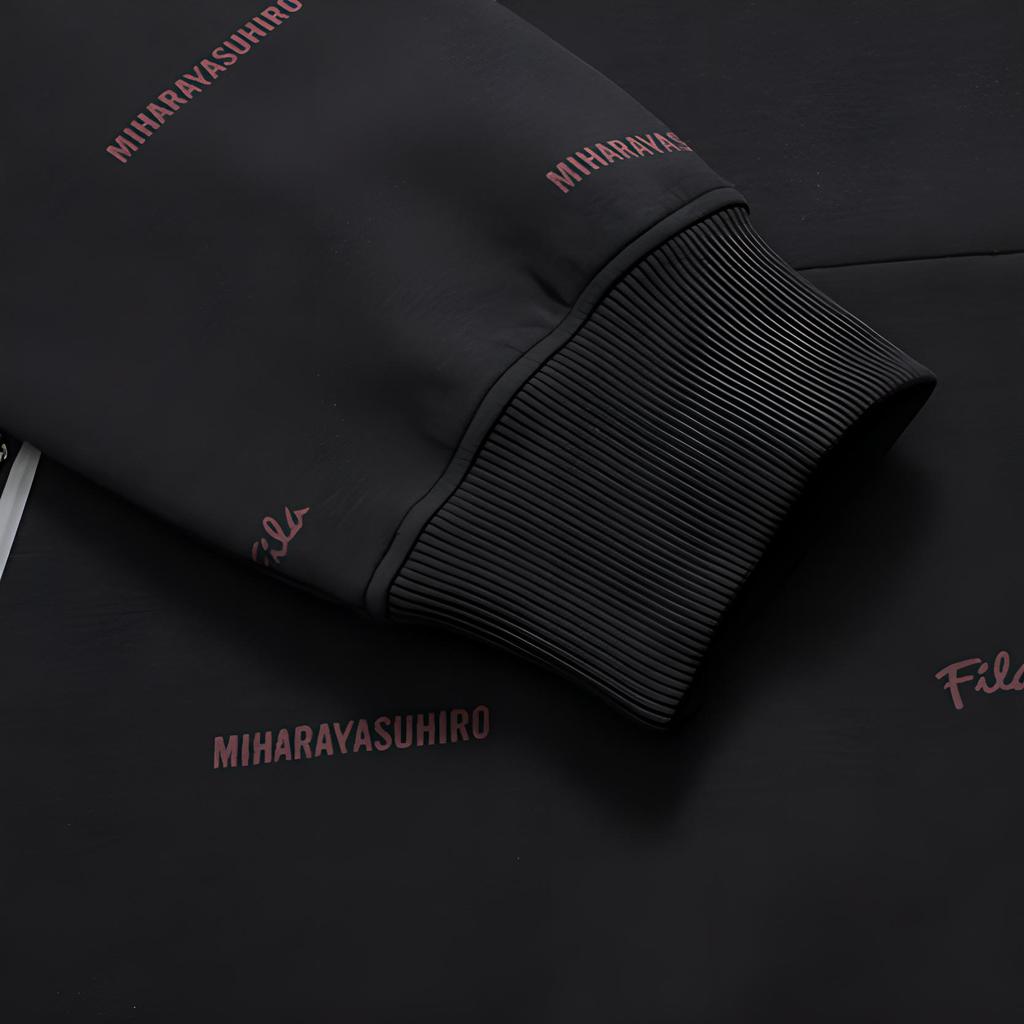 Fila Свитшот мужской спортивный с круглым вырезом, крупной вязки, черный F11M143203F-BK