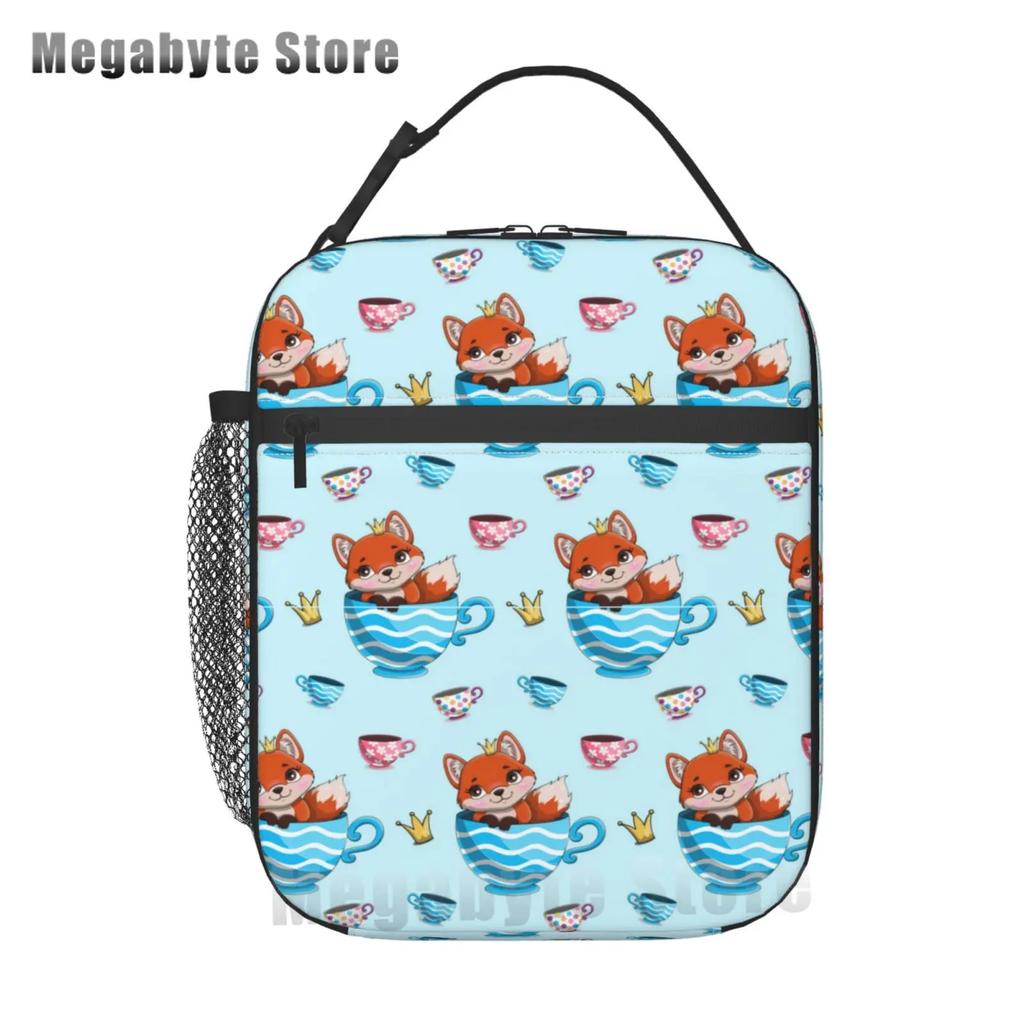 Foxes Autumn Fox Милый оранжевый многоразовый ланч-бокс для офиса, школы, пикника, пляжа, герметичная сумка-холодильник, сумка для ланча