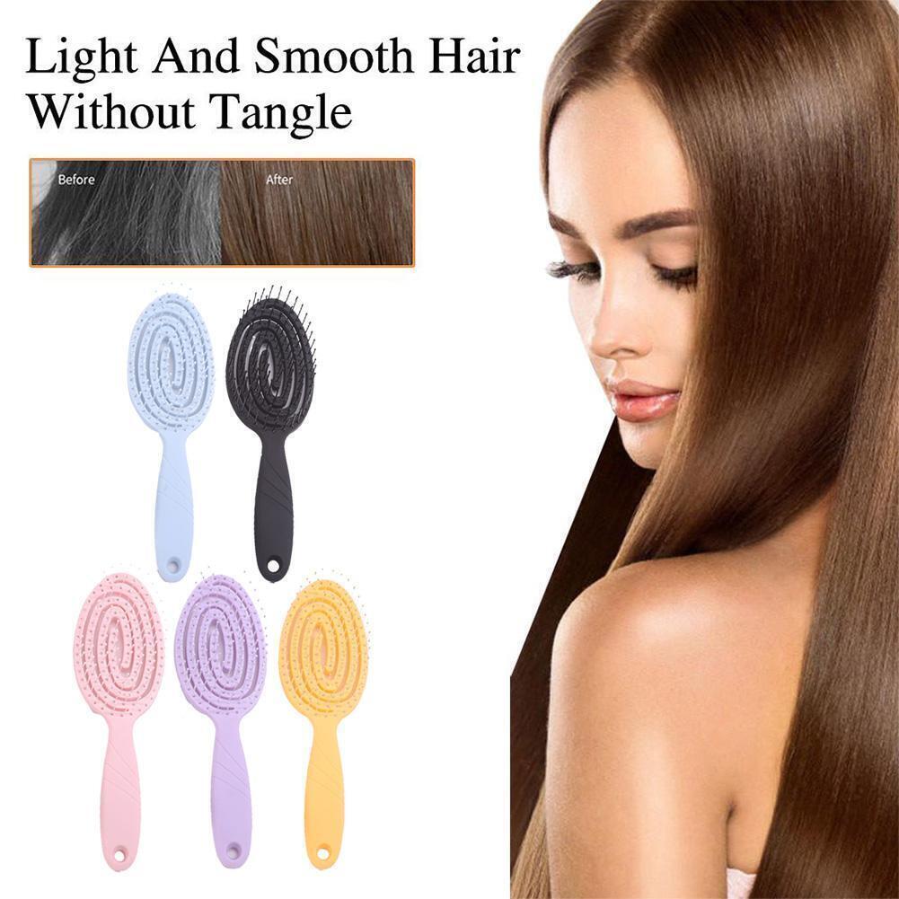 New Detangling Hairbrush Nylon Bristle Hair Scalp Massage Brush Hair Women Q0A3