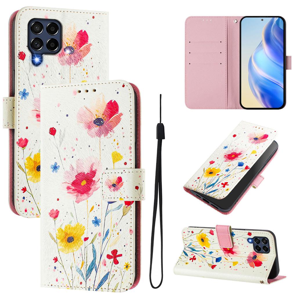 Flower Family Forest Luxury Painted Leather Case Wallet PU Leather Book Style Cover for Samsung Galaxy S21 S22 S23 S24,A13 A15 A16 A06 A54...