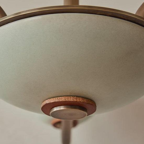 Люстра из латуни в стиле модерн середины века 1950-х годов | Подвесной потолочный светильник с 3 рожками и деревянным шаром в стиле середины века | Потолочный светильник из латуни в стиле Stilnovo