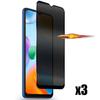3 Pieces Tempered Glass Anti-Spy for Xiaomi Redmi 10C - Black