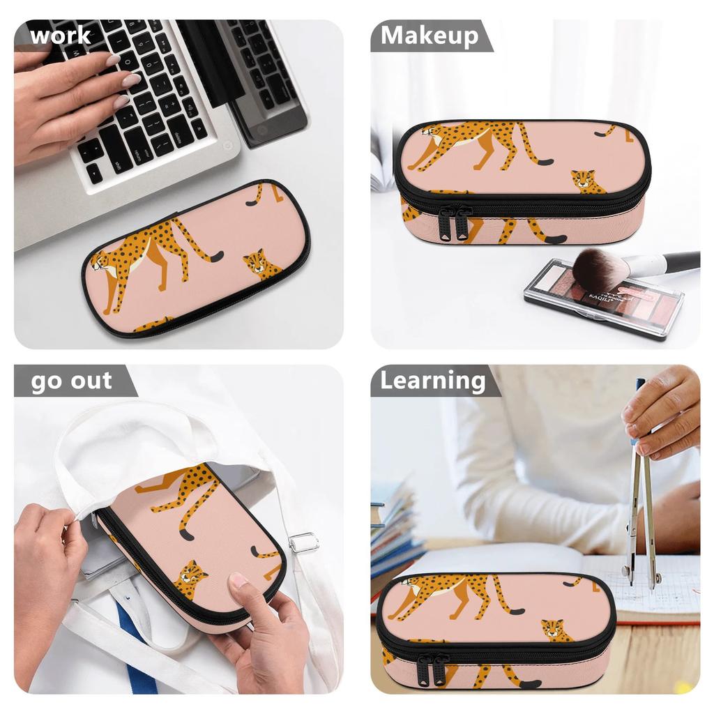 Pencil Pouch Smooth Zipper Spacious Storage Wear Resistant Polyester with Mesh Pocket Removable Divider and Pen Slots for Students