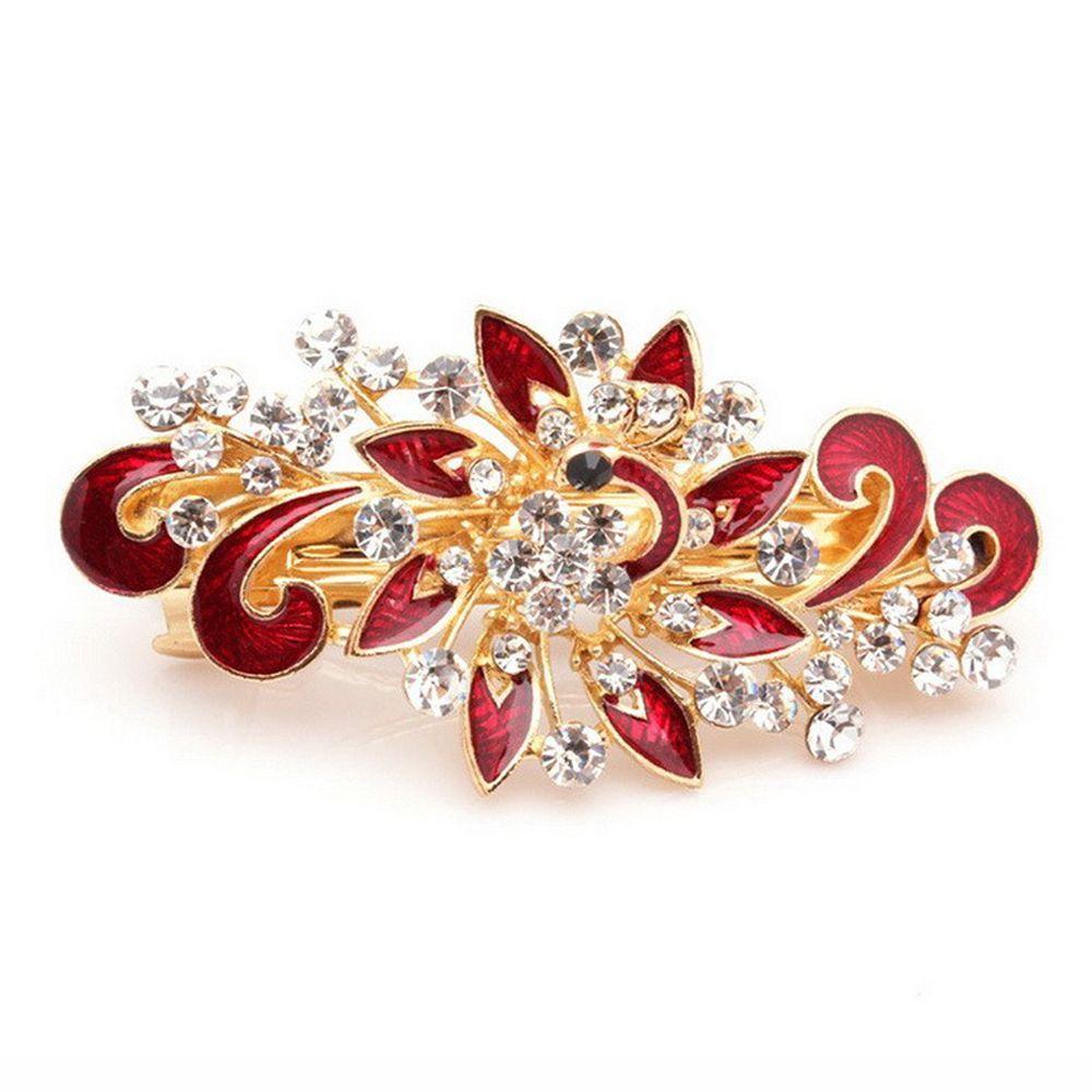 Fashion Headwear Colorful Crystal Hair Clip Peacock Hairpin Shinning Rhinestones Jewelry