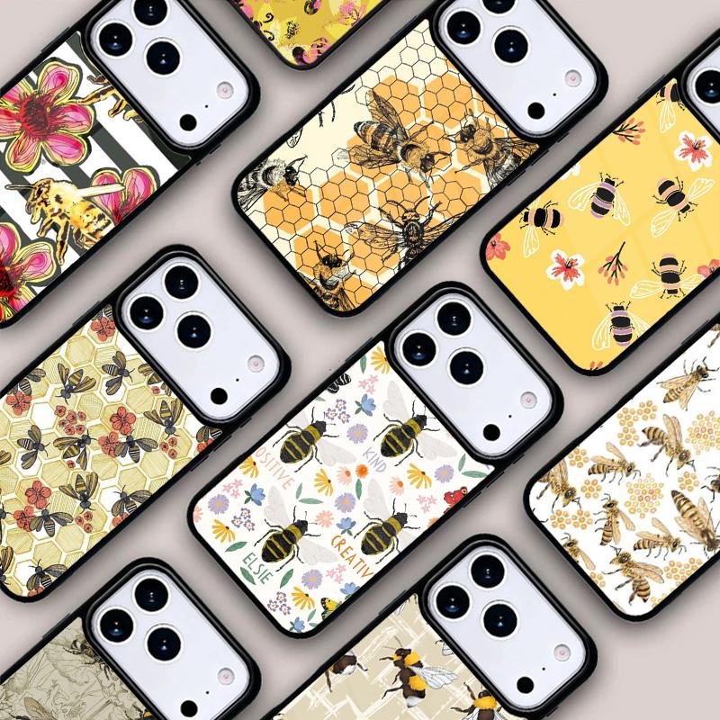 Чехол для телефона 'Пчелиное искусство' для iPhone 17 16e 15 14 13 12 11 Pro Max Air Mini Мягкий защитный чехол