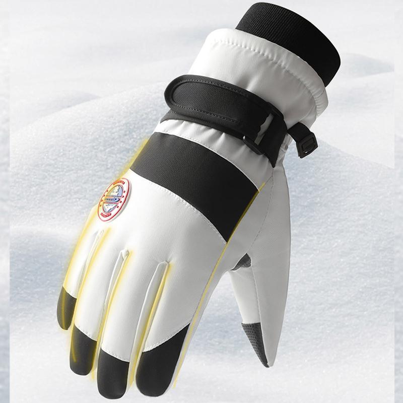 Лыжные перчатки Зимние бархатные Нескользящие водонепроницаемые утолщенные теплые перчатки для верховой езды на открытом воздухе с сенсорным экраном