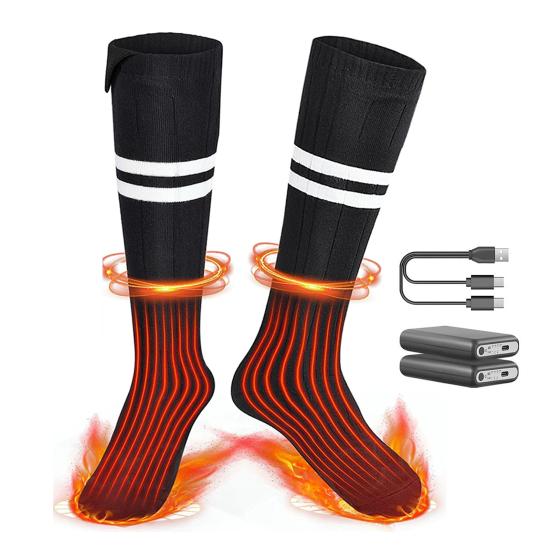1 пара носков с подогревом, перезаряжаемые, с дистанционным управлением, для мужчин и женщин, электрические носки, моющиеся, для зимы, для катания на лыжах, пешего туризма, кемпинга, согревающие носки