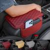 Car Armrest Cushion PU Leather Memory Foam Center Console Armrest Pad Arm Rest Protection Cover With 2 Storage Pockets Armrest Support