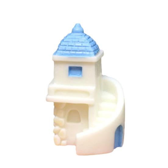 Mini House Micro Landscape Accessory Resin Miniature House Figurine Fairy Garden Ornament for Bonsai Terrarium Crafts