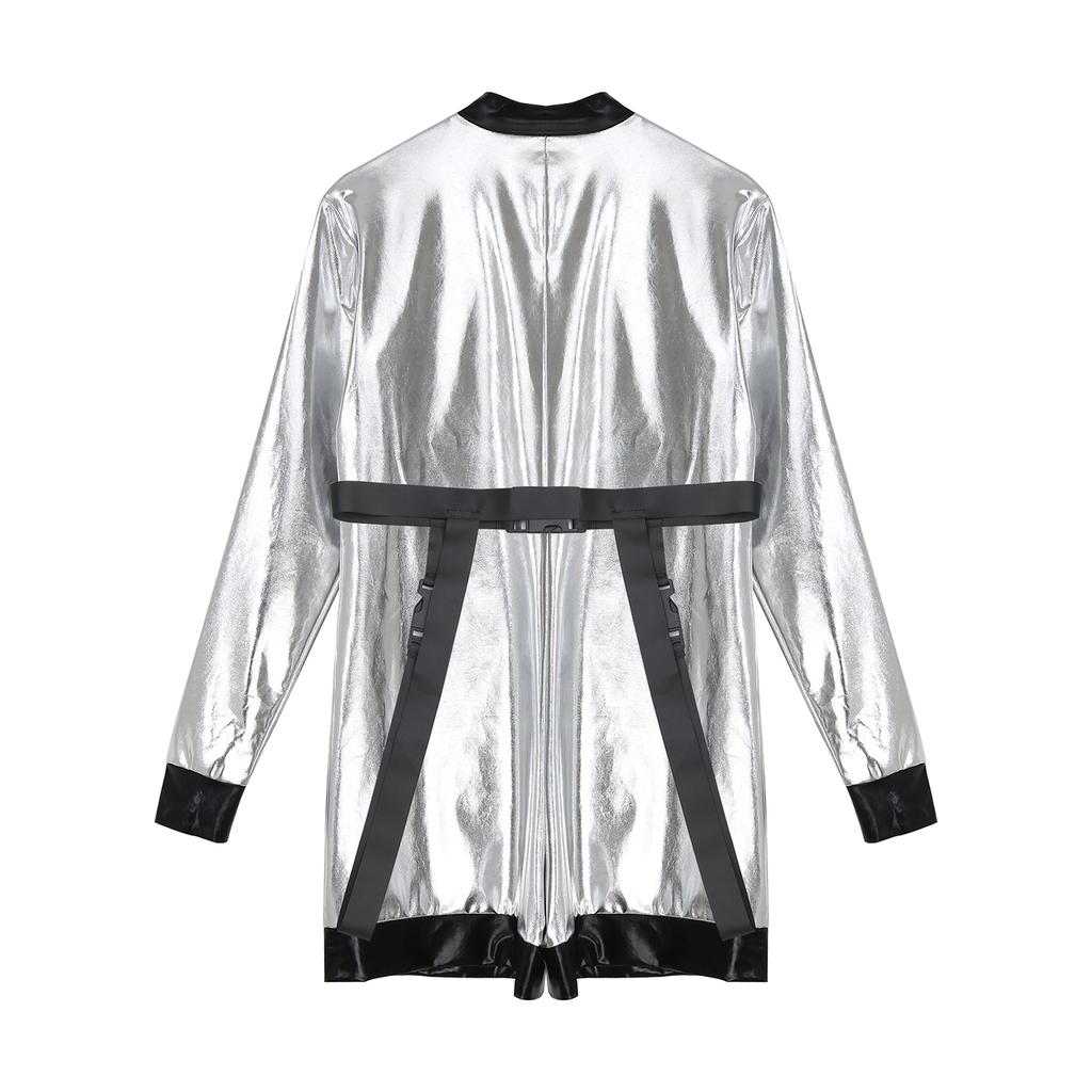 Женский металлический костюм астронавта, космический костюм, комбинезон космонавтки на Хэллоуин