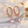 Модные серьги-пряжки с четырьмя когтями из циркония и бриллиантами для женщин