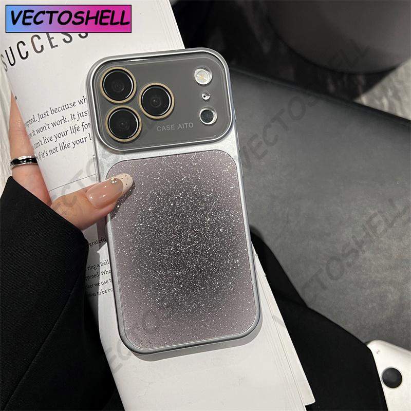 Чехол для телефона iPhone 17 16 15 14 13 12 Pro Max с эффектом гало-глиттера, окошком для камеры, защитой стеклянной линзы, жесткой задней крышкой из поликарбоната