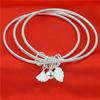 Pure Silver 999 Pure Silver Bracelet Fashion Three-ring Aperture Sterling Silver Bracelet Leaf Bell Creative Jewelry