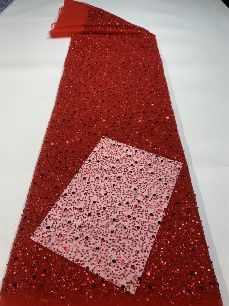 Роскошное французское сетчатое кружево с бисером Ткань 2025 Высокое качество Африканское Нигерийское Кружево с пайетками Кружево для женских свадебных платьев для вечеринок Шитье