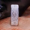 Fashion Women/Men Jewelry Unisex Full Filled Zircon Stainless Steel Band Ring Weddig