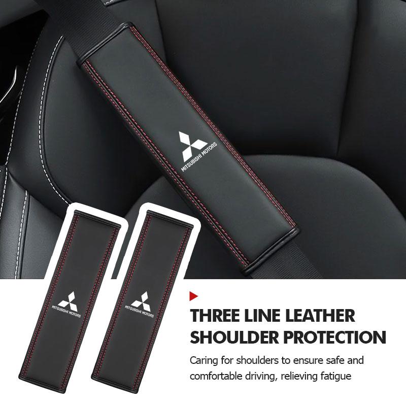 kycp1 1/2PCS Car Seat Belt Shoulder Cover Decompression Comfort Safety Belt Protective Cover For Mitsubishi Outlander Lancer Eclipse