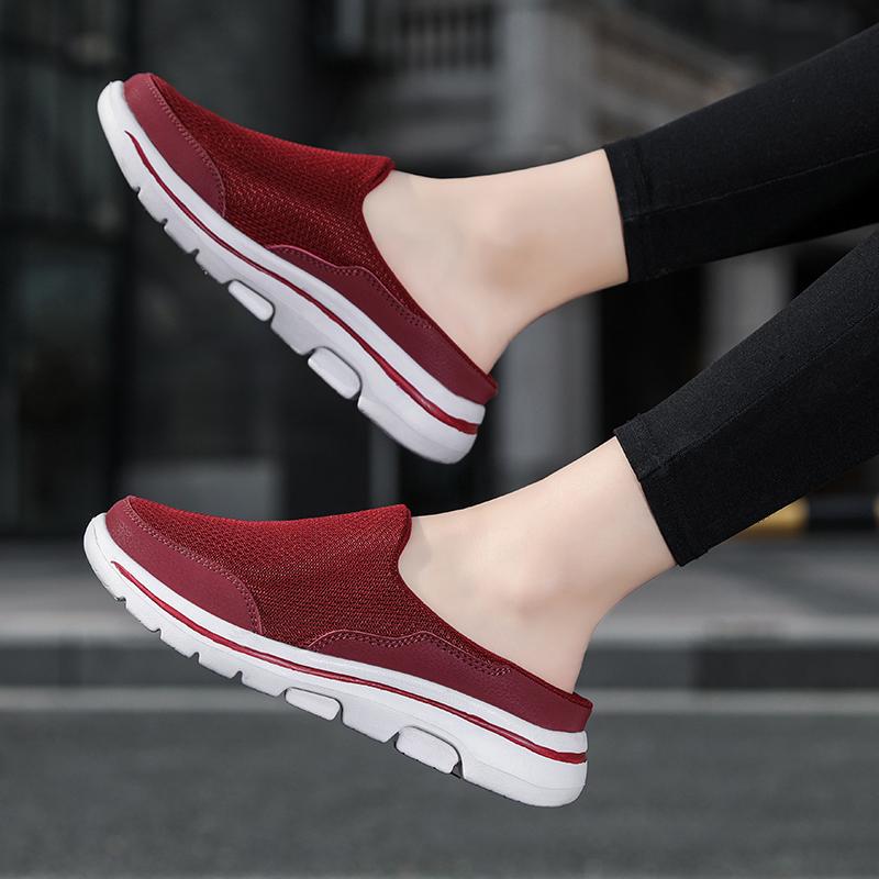 Мужские/женские внутренние тапочки, мужские полутапочки, летние дышащие мужские туфли в сетку, черные мужские туфли Mueller