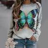 European And American Butterfly Funny Series Printed Shoulder Sleeve Women's Sweatshirt 2024 Autumn/WinterWA2