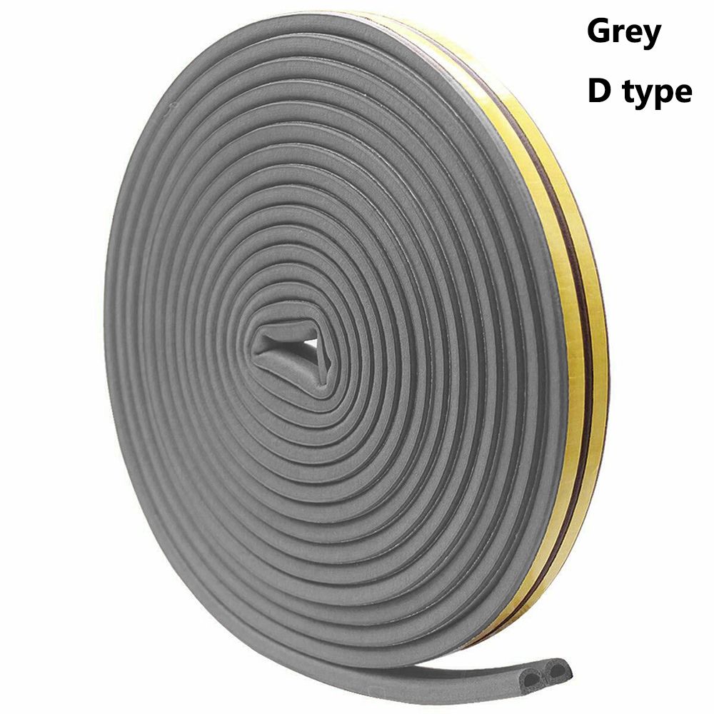 5/10m Home Noise Insulation Rubber Weather Strips Seal Strip Window Door Foam Draught Excluder