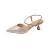Gradual Change of Color Pointed Thin Heel Sandals 2025 Spring and Summer New Girls Versatile One-word Buckle Hollow Sandals