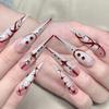 Накладные ногти Длинные стилеты Искусственные ногти со стразами Кончики Миндалевидные Накладные ногти Полное покрытие Акриловые Клейкие ногти Многоразовые Наклейки для женщин