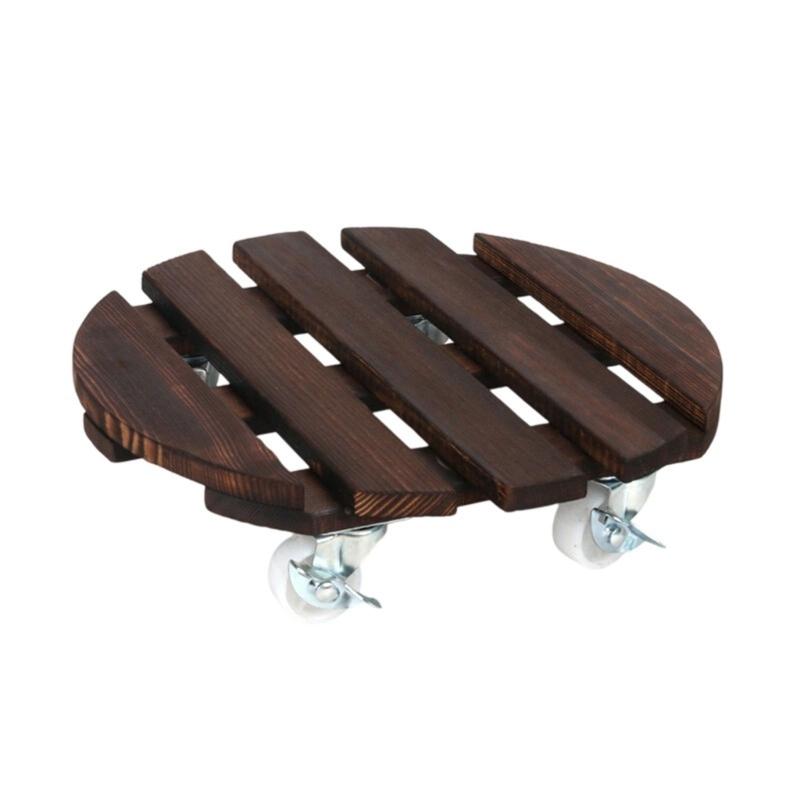 Multiple Use Outdoor Wood Planter Base Swivel Wheel Design Weatherproof Construction For Effortlessly Plant Movements