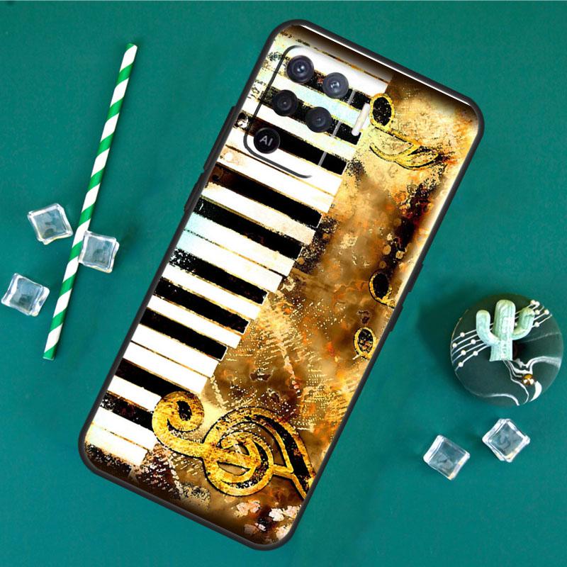 Клавиши пианино Винтажные ноты Чехол Для Oppo A80 A40 A60 A16 A76 A96 A91 A15 A17 A74 A94 A54 A57S A18 A38 A58 A78 A98 Чехол