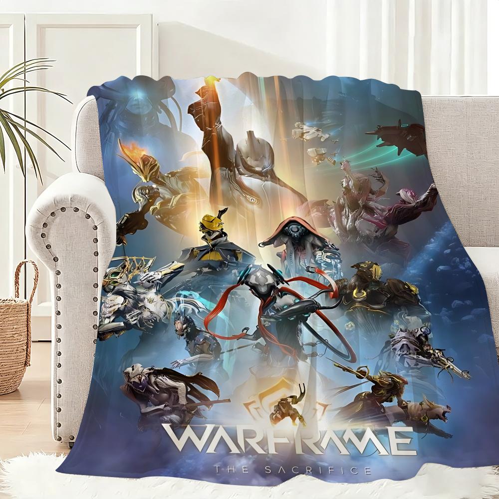 Popular Games Warframe Throw Lightweight 240g Flannel Blanket Soft Skin-friendly for Summer Cooling