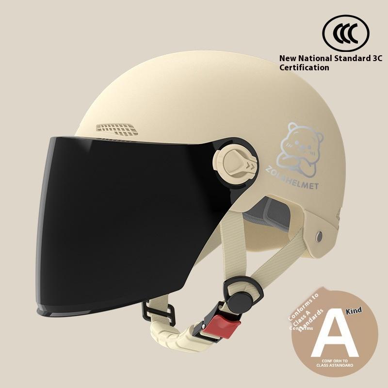Bear Helmet, Electric Car, Half Helmet, Sunscreen for Women, Ventilated and Light, Wholesale with Ear Protectors, Warm In Winter