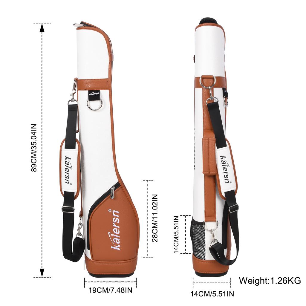 Kaiersn Park Golf Gun Bag Portable PU Lightweight Park Golf Gun Bag