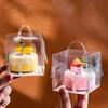 10 Set Small Cake Box 2-inch 3-inch Transparent Square Portable Dessert Boxs Sealed and Visible Birthday Cake Portable Packaging