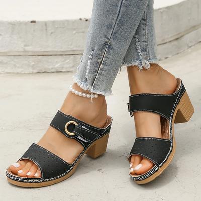 Женская обувь 2025 года, новые летние женские тапочки на высоком каблуке, простые однотонные нескользящие тапочки, женские повседневные легкие сандалии для отдыха на открытом воздухе