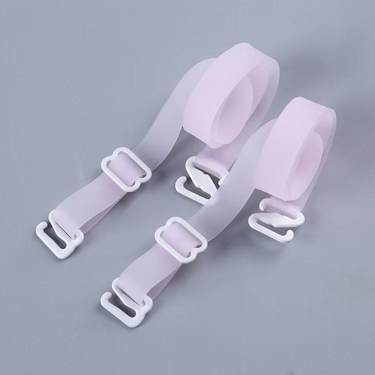 1Pair Women 1cm Wide Backless Clear Bra Straps Non Slip Transparent Bra Strap  Adjustable Candy Color Bra Extender Accessories