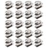 20Pcs D Ring Rivets 360 Rotatable Studs with Screw for Purse Leathercraft Leather Collar Belt Handbag 12.5x19.5mm Silver