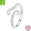 Design Octopus Whisker Open Ring, Electroplated Platinum Texture S925 Silver Ring Scr842