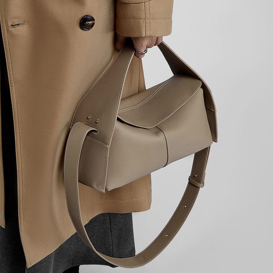 Сумка женская 2025 Новый тренд Ретро Одно плечо Crossbody Сумка с подвесным ухом Карнизная сумка Натуральная кожа Женская сумка