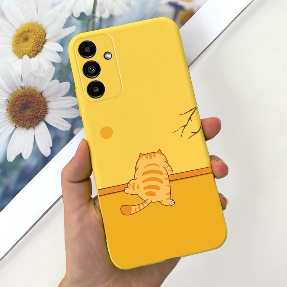 Для Samsung A14 5G 2023 Чехол Милый Желтый Утенок Кот Мультяшный Funda Для Samsung Galaxy A14 SM-A145F SM-A146B Чехол для Телефона A 14 Etui