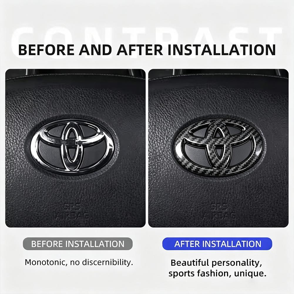 1Pcs Toyota ABS Steering Wheel Emblem Sticker Interior Modification Badge For Toyota Hilux Corolla RAV4 Camry Highlander Yaris