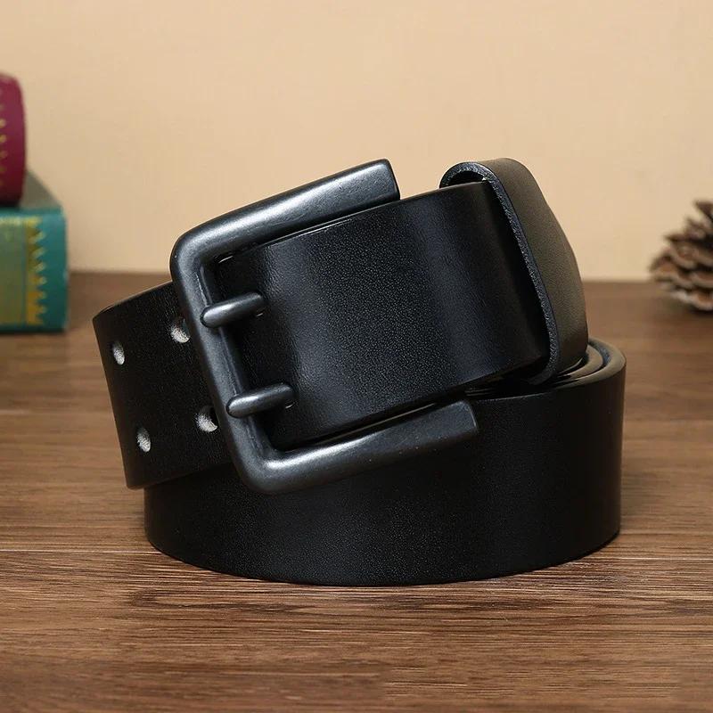100% Натуральная Кожа  Толщина 4,3 см Высококачественная Коровья Кожа  Ремень Для Мужчин Роскошный Дизайнерский Мужской Ремень Двойная Пряжка-Штырек  Джинсовый Ремень