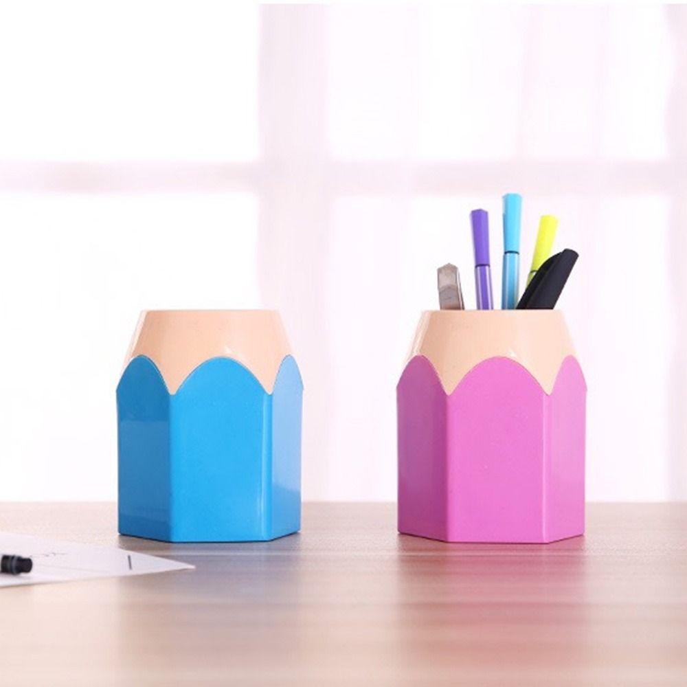 Desk Tidy Organiser Pencil Pot Holder Pen Storage Creative Pencil Head Pen Holder Organizer Box