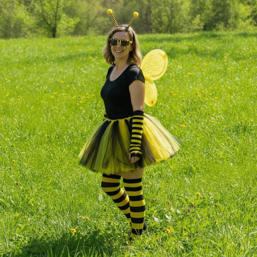 Tutu Skirt Bumblebee Costume Striped Knee Stocking Honey Bee Costume Bee Costume Set For Women