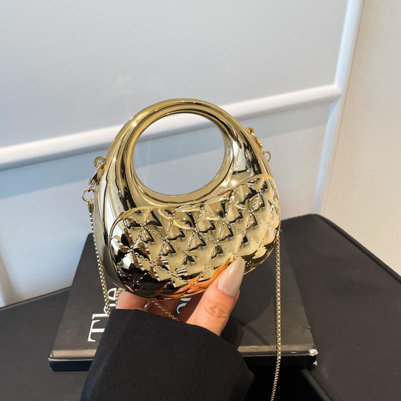 Мини-акриловая сумка-полумесяц класса люкс - Нишевая мода, кошелек для помады и монет через плечо