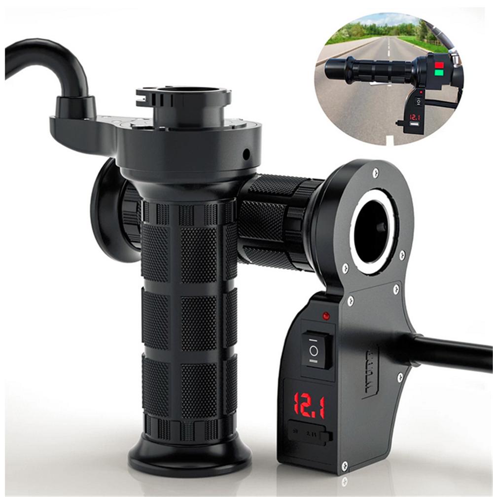 2pcs 22mm Motorcycle ATV Hand Heated Grips Molded Grips Warmer w/USB Adjustable