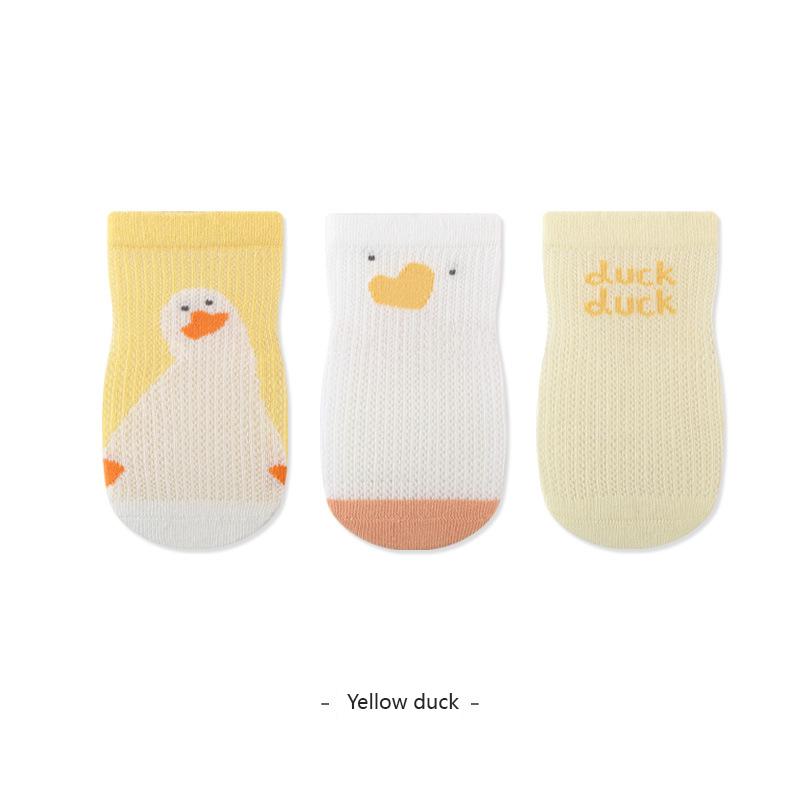 3 пары детских противоскользящих носков Летние тонкие сетчатые детские нескользящие носки Дышащие противоскользящие носки для детей