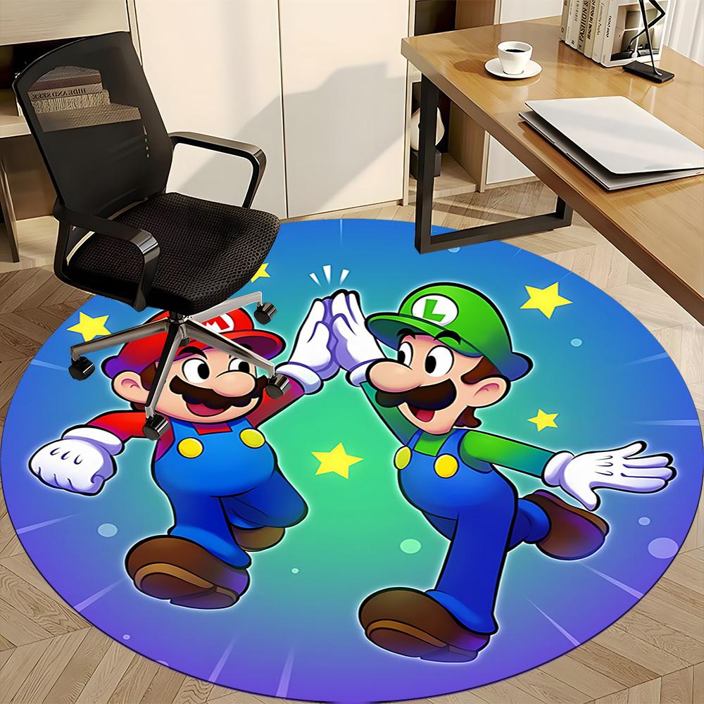 1pc Mario Luigi Office Round Area Rug, Under Office Chairs Bedroom Living Room Home Decor a1022273