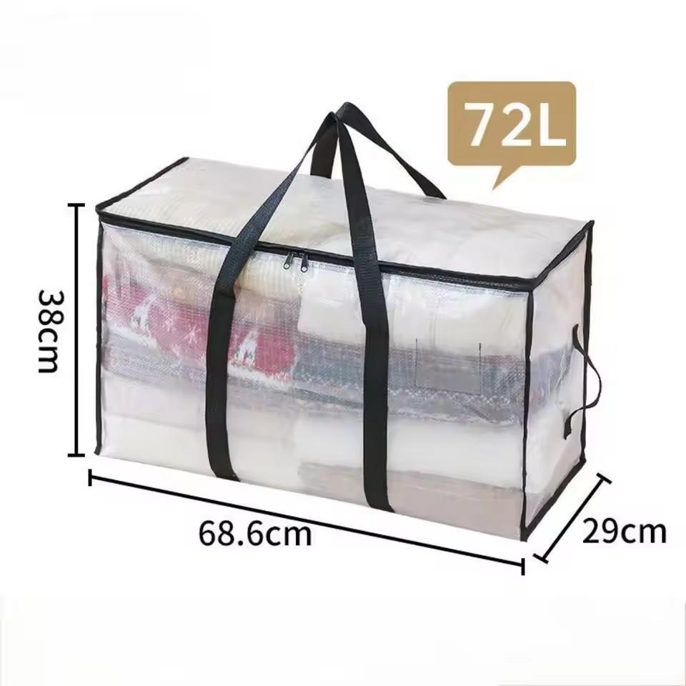 Transparent Storage Bag Large Capacity Blanket Toy Sundries Clothes Organizer Dust Proof and Moisture Moving Luggage Bags
