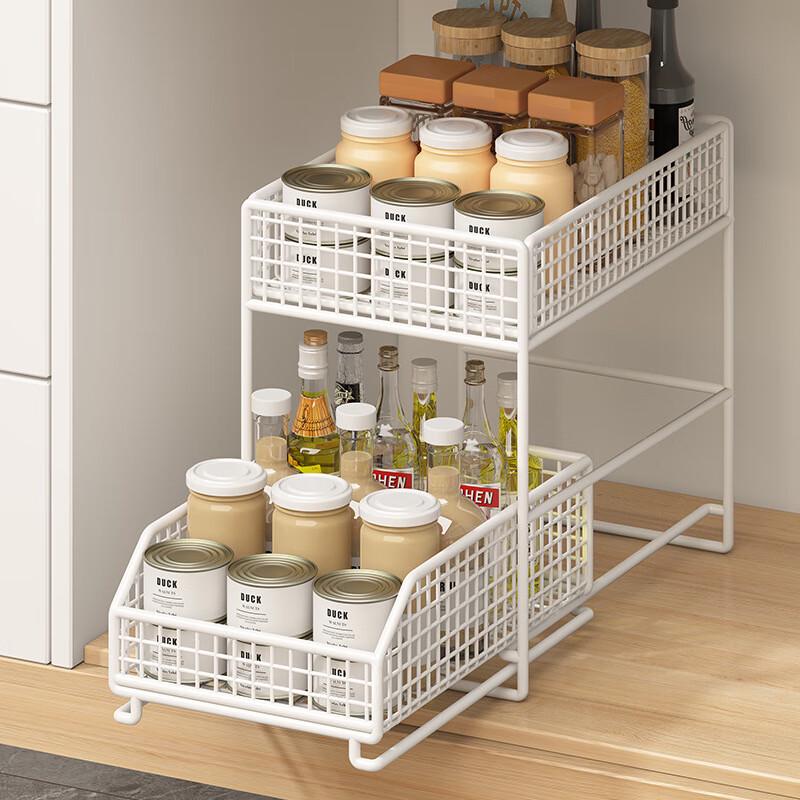 Zhaiwanjia Pull-Out Double-Layer Kitchen Storage Rack