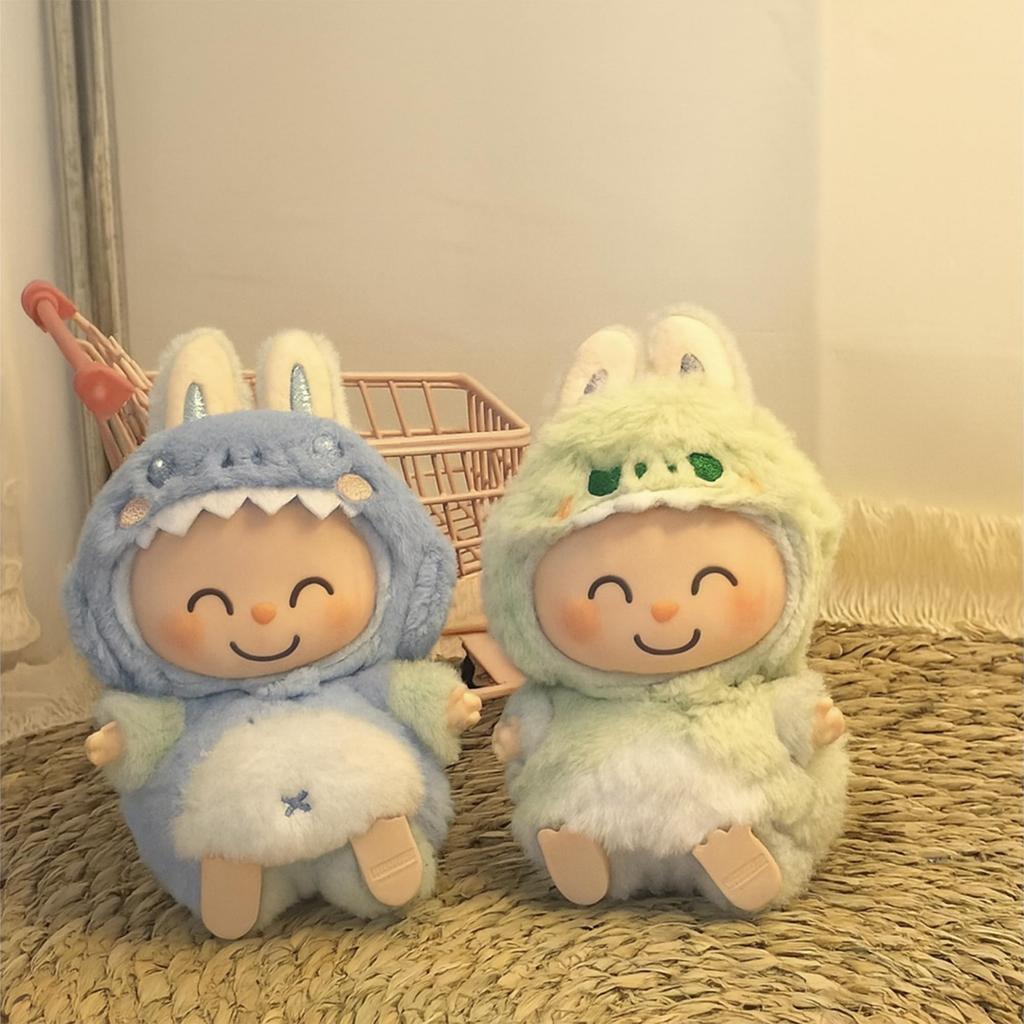 17 см Плюшевый Зеленый Динозавр в Пухлом Костюме Акулы, Подходит для Первого, Второго и Третьего Поколений, Пушистый Костюм для Плюшевых Кукол