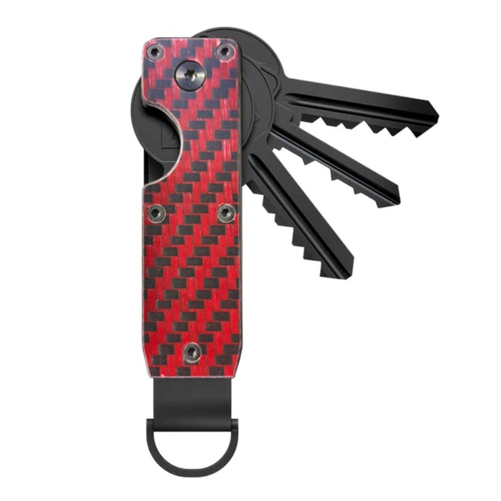 Вмещает 2-6 ключей Металлический органайзер для ключей Чехол-держатель для ключей из углеволокна для ключей длиной менее 6,2 см