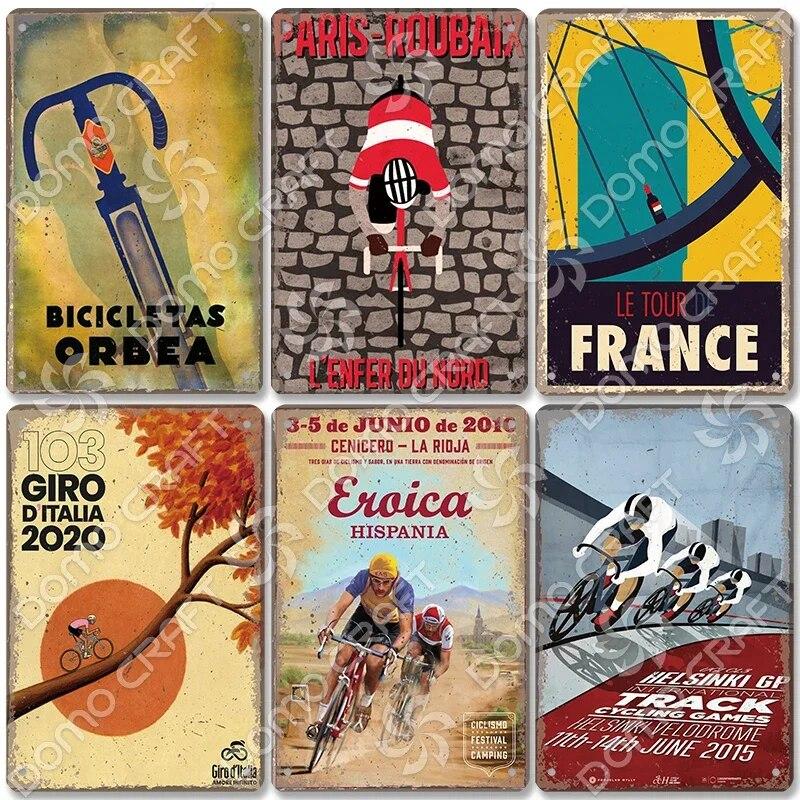 Велосипедная табличка, металлическая жестяная вывеска, велосипедные гонки, винтажный металлический плакат, настенный художественный декор для велосипедного клуба, гаража, человека, пещеры